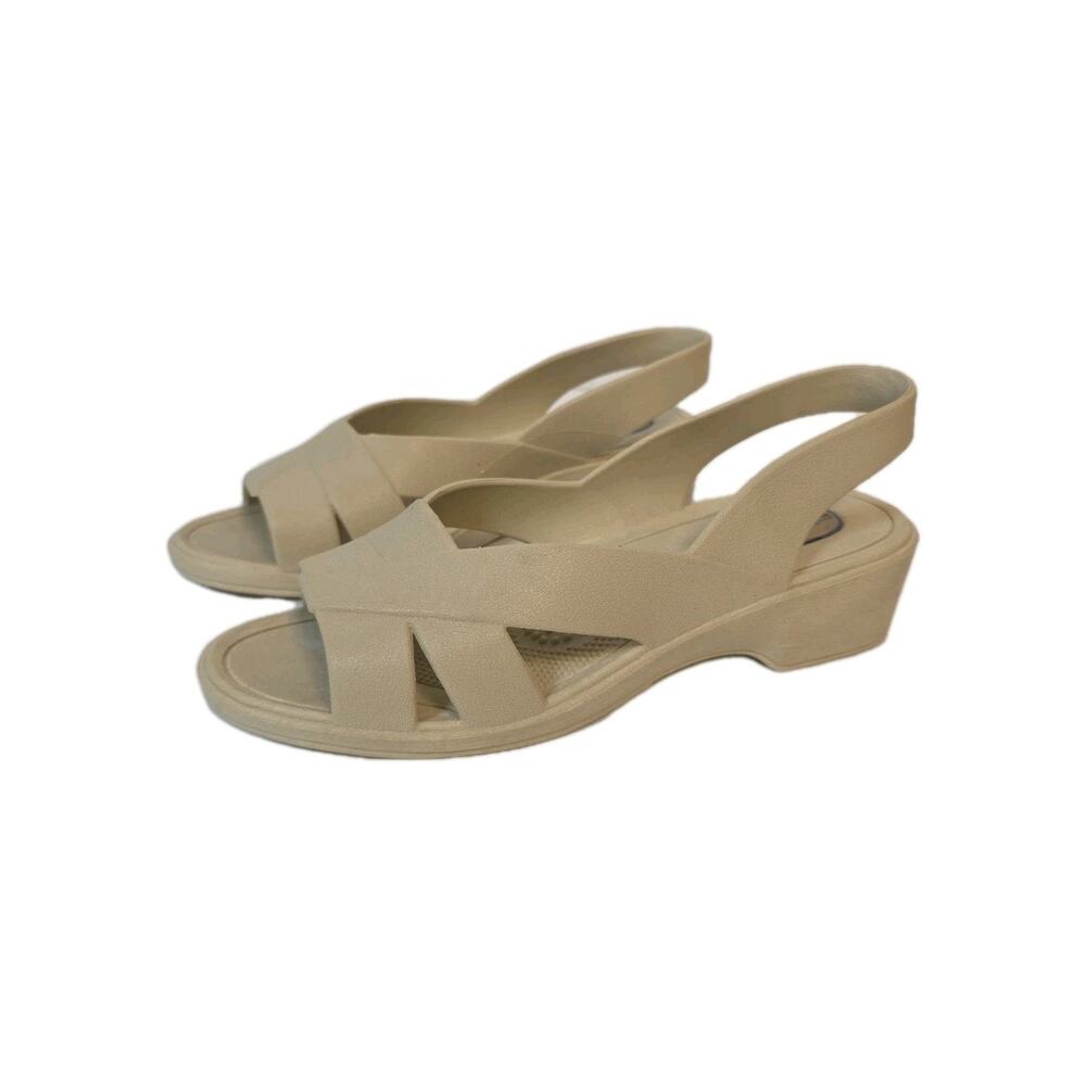 Okabashi Classic Womens Med Beige Slingback Sandals Foot Therapy USA